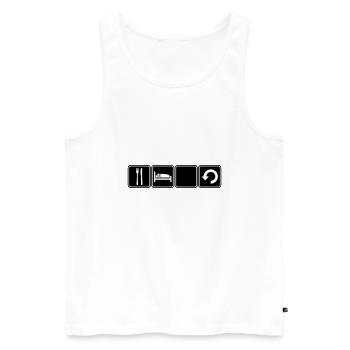Eat Sleep Repeat - Men's Premium Organic Tank Top - white - Front - Michal (187cm)