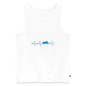 Motorrad Herzschlag Motorsport Biker - Männer Premium Bio Tank Top - Weiß - Vorne - Michal (187cm)