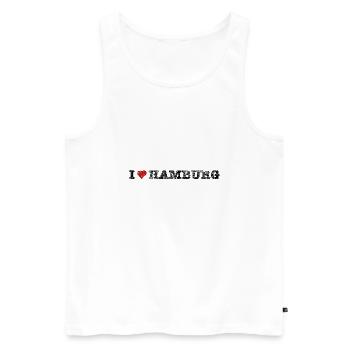 ilove_hamburg_quer - Men's Premium Organic Tank Top - white - Front - AI Model Male 178 light (178cm)