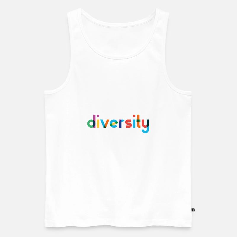 Diversity - Rainbow Typography - Männer Premium Bio Tank Top - Weiß