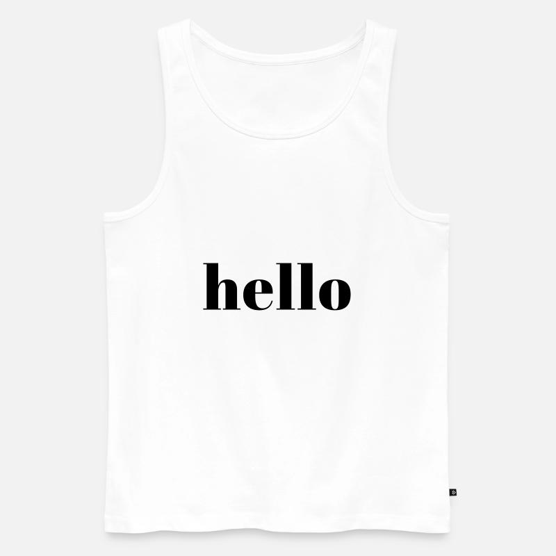 hello - Männer Premium Bio Tank Top - Weiß