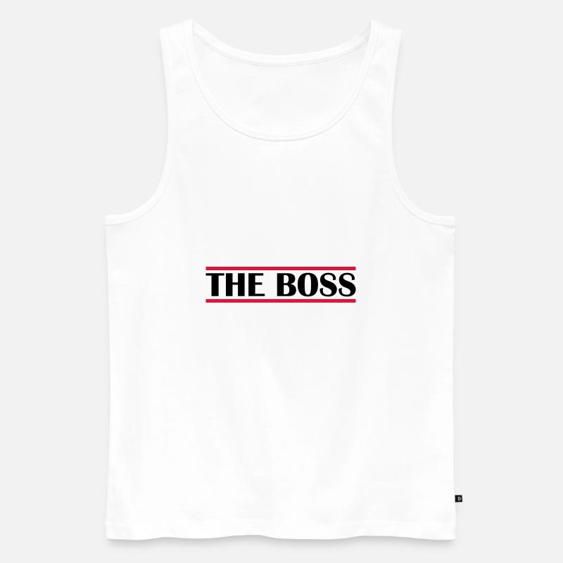 Logo Il Boss - Canottiera ecologica premium da uomo - bianco