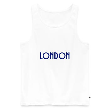 London - Men's Premium Organic Tank Top - white - Front - AI Model Male 178 light (178cm)