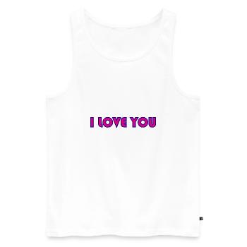 ICH LIEBE DICH. LIEBE. PAAR. ICH HABE GERADE GEHEIRATET. Junggesellinnenabschied - Männer Premium Bio Tank Top - Weiß - Vorne - Michal (187cm)