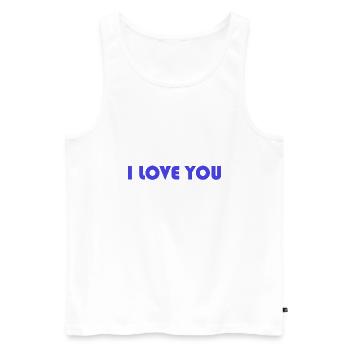 I LOVE YOU. SAINT VALENTINE. bachelorette party. I LOVE YOU. I LOVE - Men's Premium Organic Tank Top - white - Front - Michal (187cm)