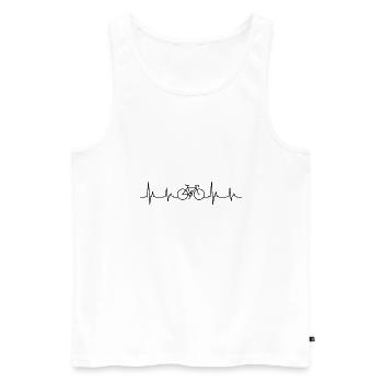 Fahrrad Herzschlag Bike Heartbeat Geschenk - Männer Premium Bio Tank Top - Weiß - Vorne - AI Model Male 178 light (178cm)