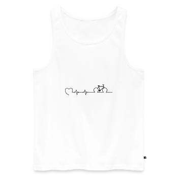 Bicycle Heartbeat - Men's Premium Organic Tank Top - white - Front - Michal (187cm)