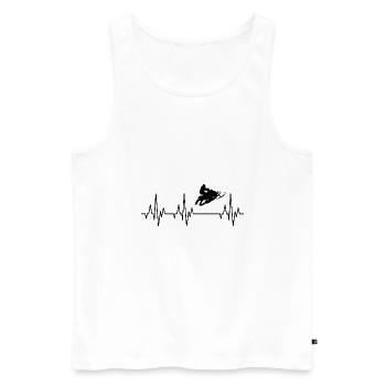 Heartbeat ECG Snowmobile Snowmobile Winter - Men's Premium Organic Tank Top - white - Front - AI Model Male 178 light (178cm)