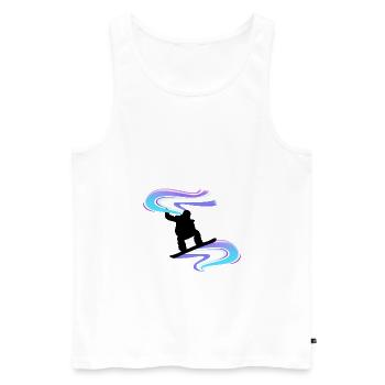 Snowboard Snowboarder Wirbel Schwarz - Männer Premium Bio Tank Top - Weiß - Vorne - AI Model Male 178 light (178cm)