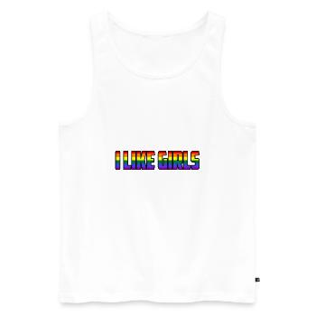 J'aime les filles LGBTQ Lesbian Pride Rainbow Gift - Débardeur bio Premium Homme - blanc - Devant - Michal (187cm)