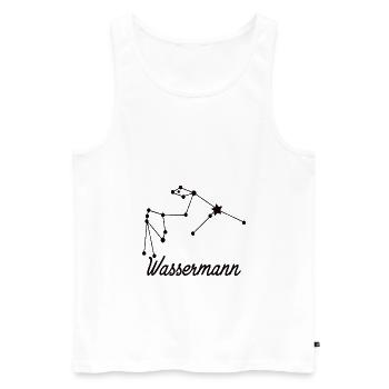Sternzeichen Wassermann - Tierkreiszeichen - Männer Premium Bio Tank Top - Weiß - Vorne - Michal (187cm)