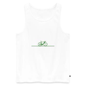 Rennrad Herzschlag Fahrrad Herzlinie - Männer Premium Bio Tank Top - Weiß - Vorne - Michal (187cm)