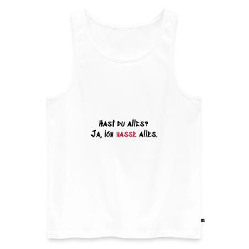 Hast du Alles - Männer Premium Bio Tank Top - Weiß - Vorne - AI Model Male 178 light (178cm)