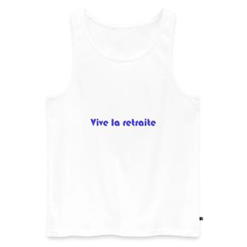 RUHESTAND. RUHESTAND. PENSIONIERT. RUHESTAND - Männer Premium Bio Tank Top - Weiß - Vorne - Michal (187cm)