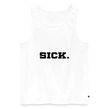 SICK und Punkt - oder ein bisschen anders - Männer Premium Bio Tank Top - Weiß - Vorne - Michal (187cm)