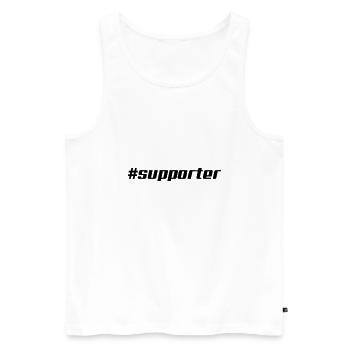 supporter - ideale zum unterstützen - Männer Premium Bio Tank Top - Weiß - Vorne - Michal (187cm)