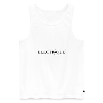 Électrique - Débardeur bio Premium Homme - blanc - Devant - AI Model Male 178 light (178cm)