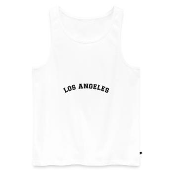 Los Angeles Scripture LA City Etats-Unis Amérique - Débardeur bio Premium Homme - blanc - Devant - Michal (187cm)
