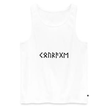Courage - Wikinger Runen - Männer Premium Bio Tank Top - Weiß - Vorne - AI Model Male 178 light (178cm)