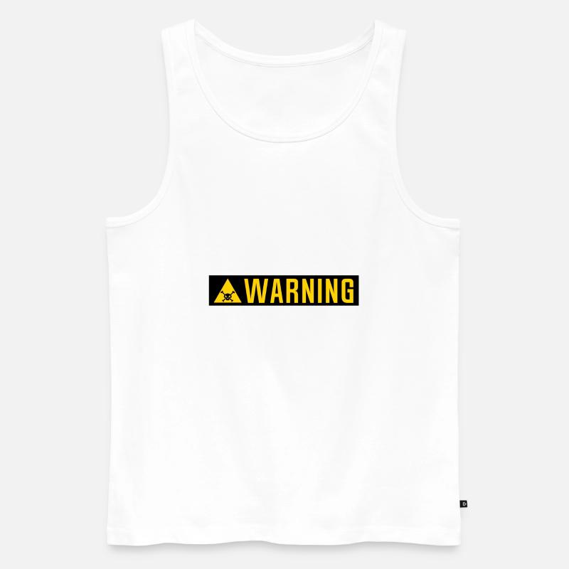 Warning-Panel Tod Kopf Dreiecksplatte - Männer Premium Bio Tank Top - Weiß
