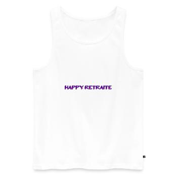 RETRAITE. RETRAITE. RETRAITEE. RETRAITE - Débardeur bio Premium Homme - blanc - Devant - Michal (187cm)