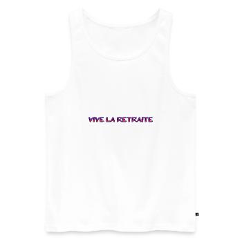 RETRAITE. RETRAITE. RETRAITEE. RETRAITE - Débardeur bio Premium Homme - blanc - Devant - Michal (187cm)