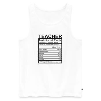Lustige Lehrer Fakten - Männer Premium Bio Tank Top - Weiß - Vorne - Michal (187cm)