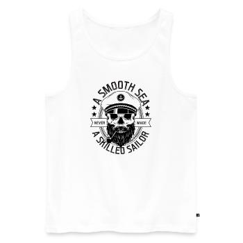 Sailor Skull Sailor Lake Captain Seafarer - Men's Premium Organic Tank Top - white - Front - AI Model Male 178 light (178cm)