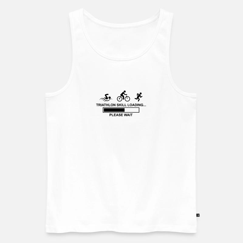 Triathlon skill loading... please wait - Männer Premium Bio Tank Top - Weiß