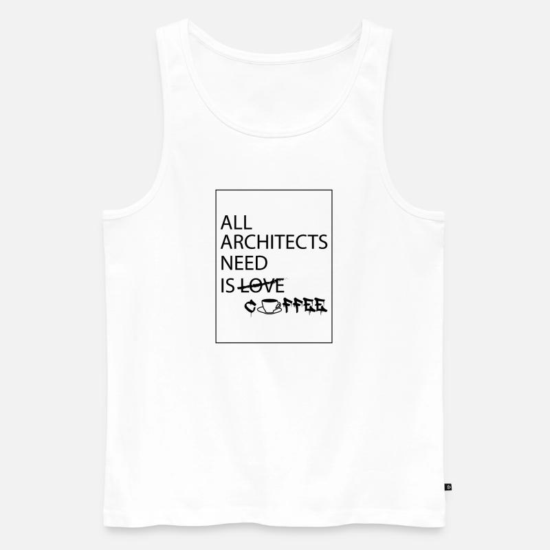 Architekt Spruch Kaffee - Männer Premium Bio Tank Top - Weiß
