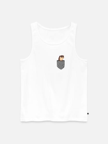 Süßer Otter in Brusttasche Geschenk Otten T-Shirt - Männer Premium Bio Tank Top - Weiß