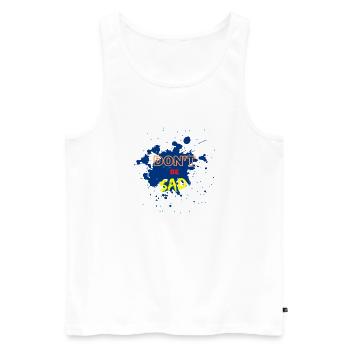 Don't be sadly saddened joylessly depremated - Men's Premium Organic Tank Top - white - Front - AI Model Male 178 light (178cm)