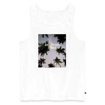 Palmen Urlaub Sommer Reisen Spanien Malediven - Männer Premium Bio Tank Top - Weiß - Vorne - Michal (187cm)