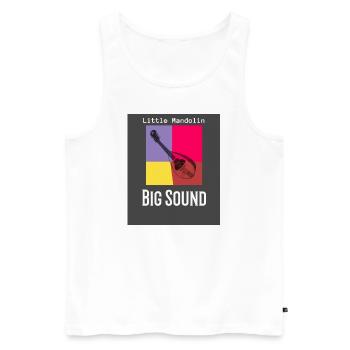 Little Mandolin - Big Sound - Pop Art - Männer Premium Bio Tank Top - Weiß - Vorne - Michal (187cm)