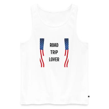 USA Roadtrip US Tour - Männer Premium Bio Tank Top - Weiß - Vorne - Michal (187cm)