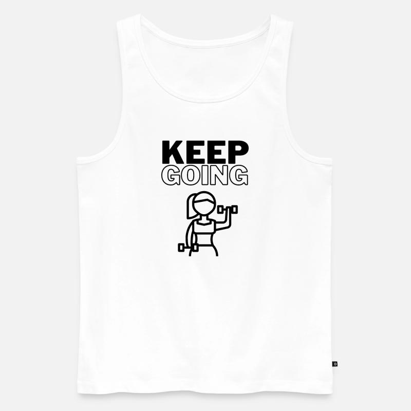 Keep Going - Männer Premium Bio Tank Top - Weiß