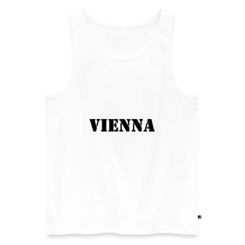 VIENNA - Men's Premium Organic Tank Top - white - Front - AI Model Male 178 light (178cm)