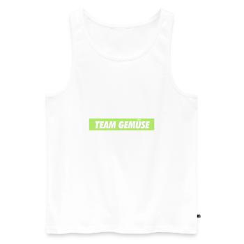 team gemüse - Männer Premium Bio Tank Top - Weiß - Vorne - Michal (187cm)