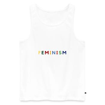 Feminism - Men's Premium Organic Tank Top - white - Front - AI Model Male 178 light (178cm)