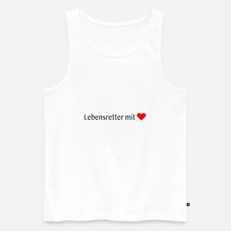 Lebensretter mit ❤️ - Männer Premium Bio Tank Top - Weiß