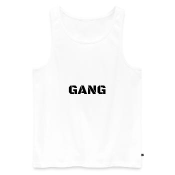 GANG - Männer Premium Bio Tank Top - Weiß - Vorne - AI Model Male 178 light (178cm)