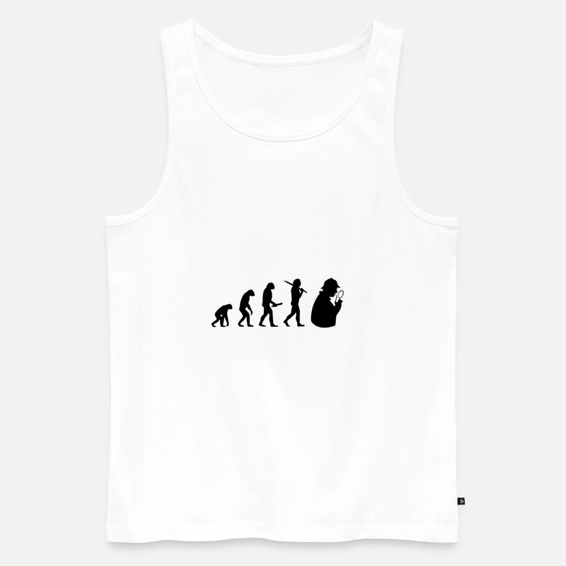 sherlock holmes evolution progress development - Men's Premium Organic Tank Top - white