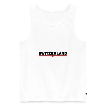 Switzerland - Männer Premium Bio Tank Top - Weiß - Vorne - AI Model Male 178 light (178cm)