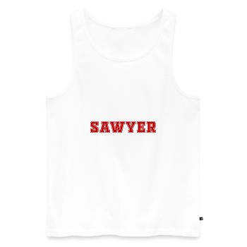 sawyernobg - Männer Premium Bio Tank Top - Weiß - Vorne - AI Model Male 178 light (178cm)