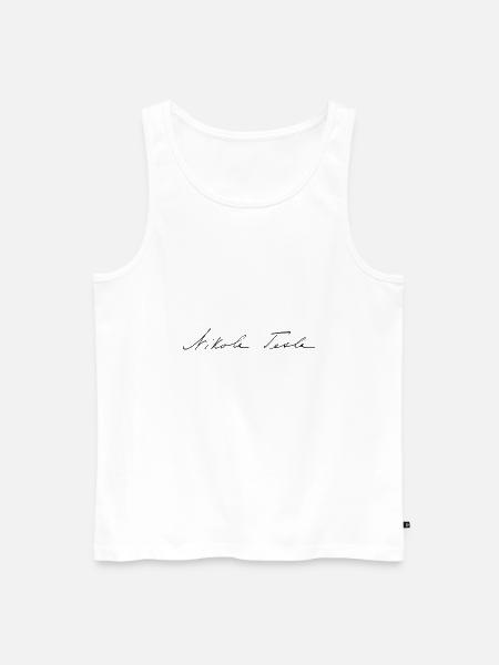 Nikola Tesla signatur 1900 - Ekologisk premium tanktopp herr - vit