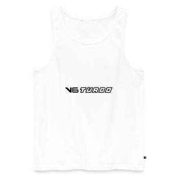 v6 turbo - macht Spaß - Männer Premium Bio Tank Top - Weiß - Vorne - Michal (187cm)