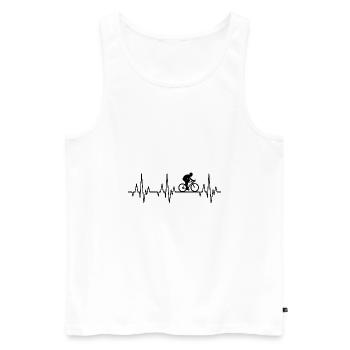 Heartbeat ECG Vélo Cyclisme Deux-roues Sport - Débardeur bio Premium Homme - blanc - Devant - Michal (187cm)