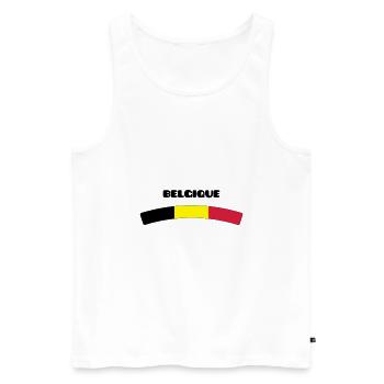 Belgique - Débardeur bio Premium Homme - blanc - Devant - AI Model Male 178 light (178cm)