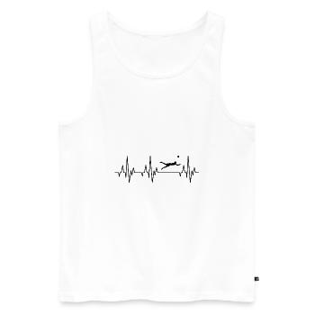 Heartbeat ECG Joueur de volleyball de plage Sport - Débardeur bio Premium Homme - blanc - Devant - Michal (187cm)
