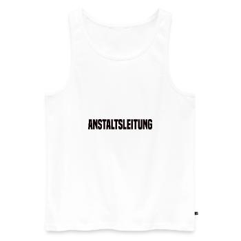 Anstaltsleitung - Männer Premium Bio Tank Top - Weiß - Vorne - AI Model Male 178 light (178cm)